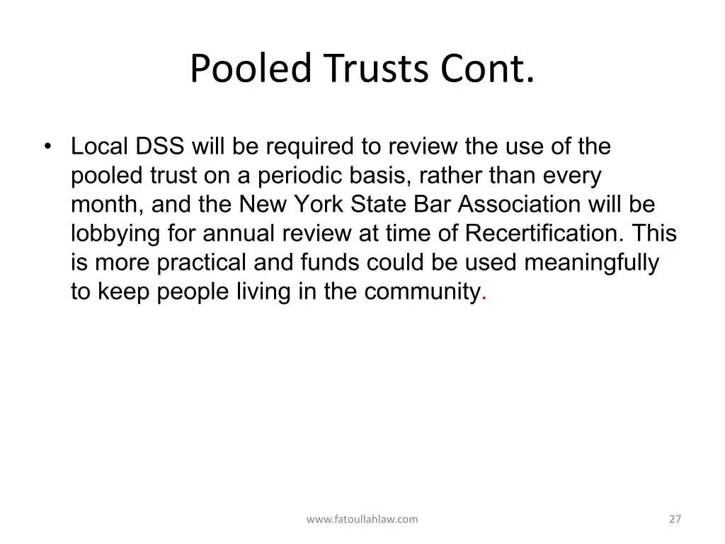 pooled trusts cont