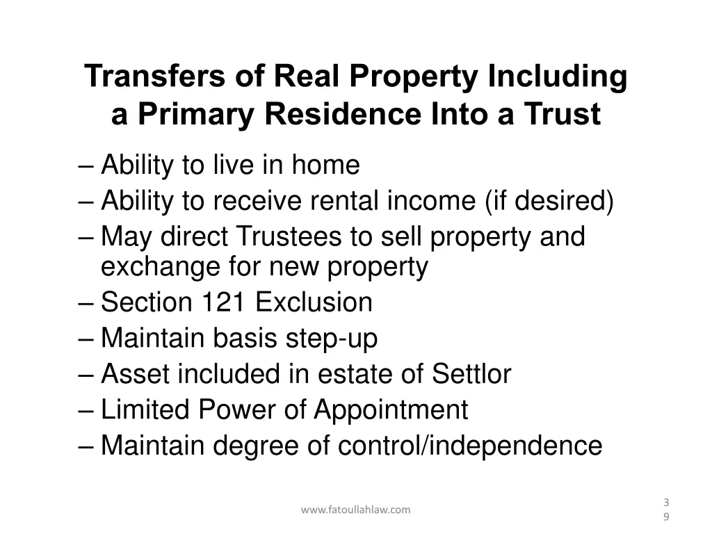 transfers of real property including a primary