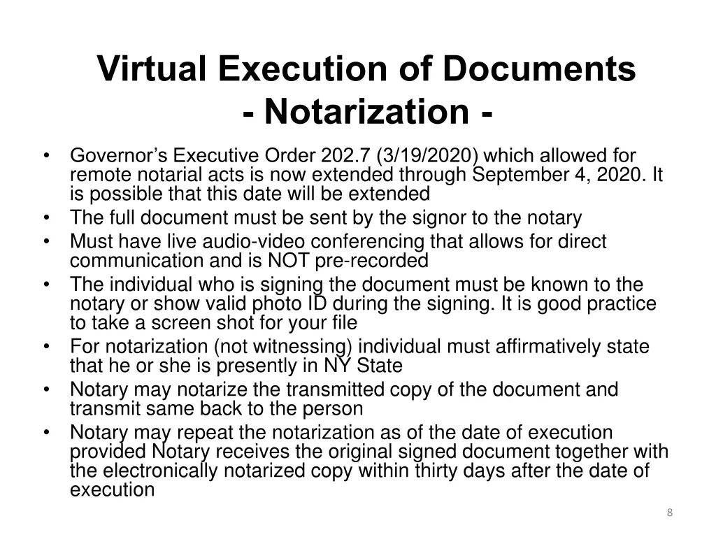 virtual execution of documents notarization