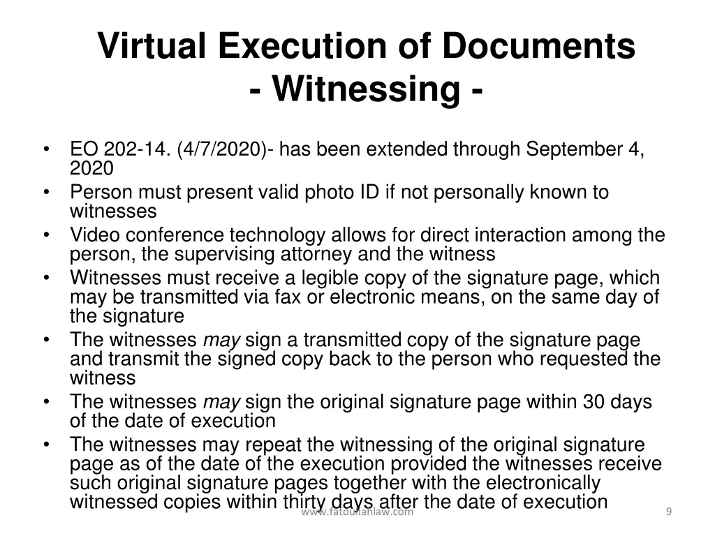 virtual execution of documents witnessing