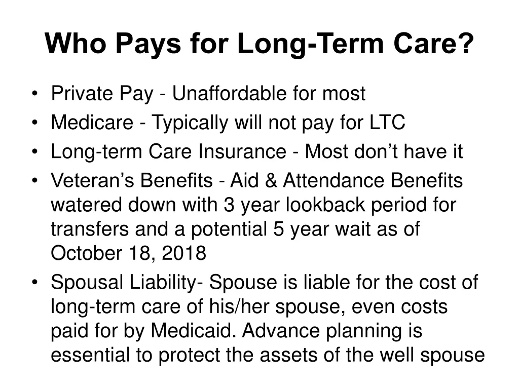 who pays for long term care