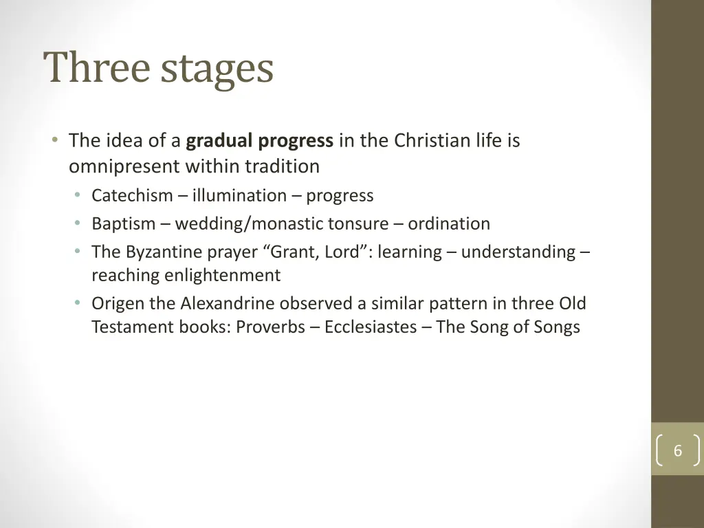 three stages