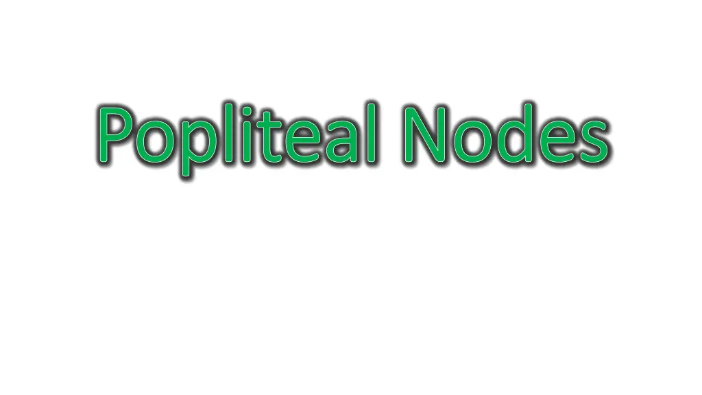 popliteal nodes popliteal nodes