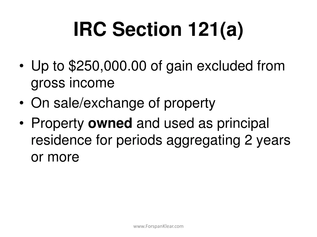 irc section 121 a