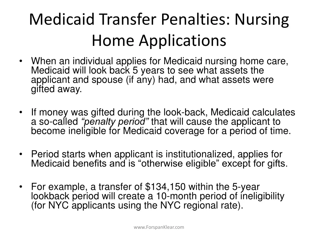 medicaid transfer penalties nursing home