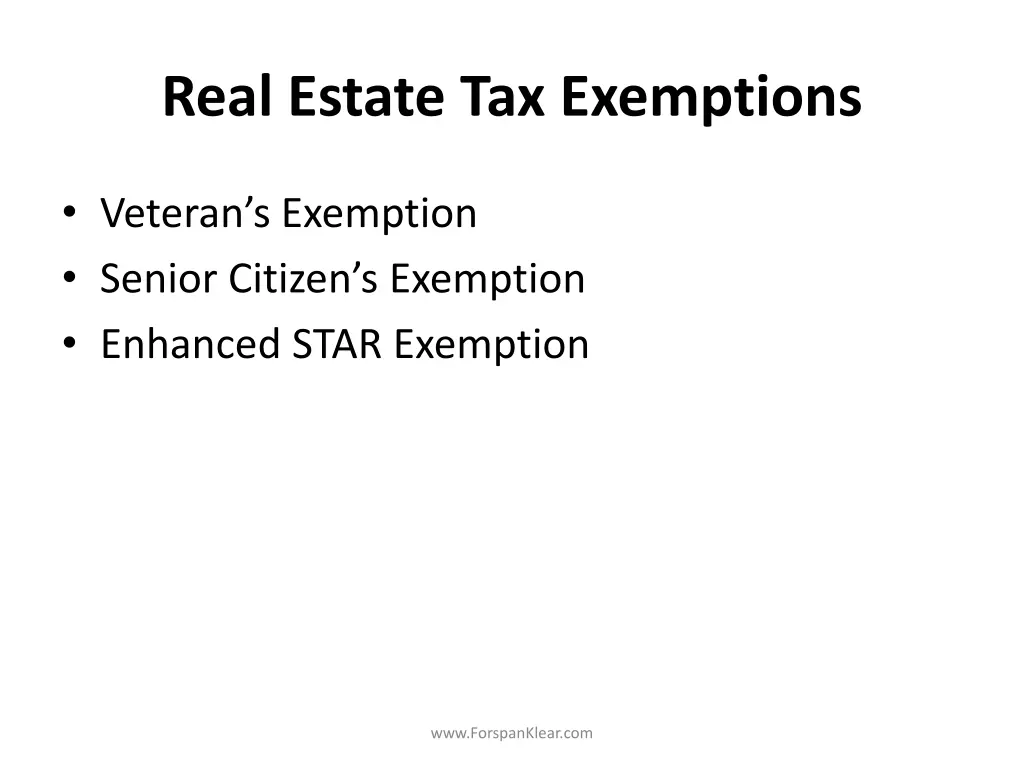 real estate tax exemptions