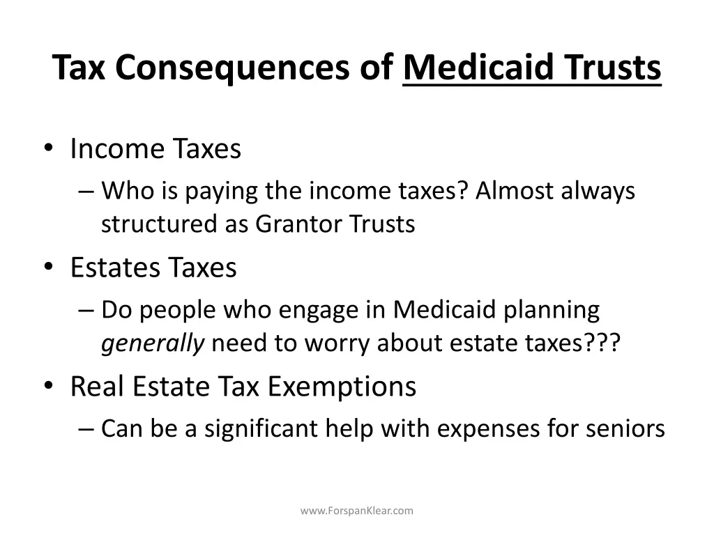 tax consequences of medicaid trusts