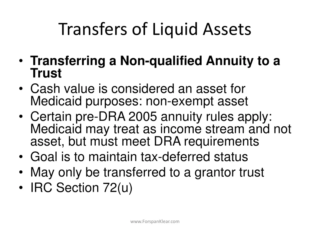 transfers of liquid assets 1