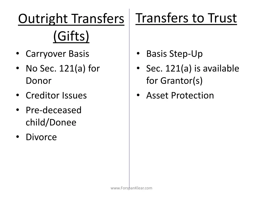 transfers to trust