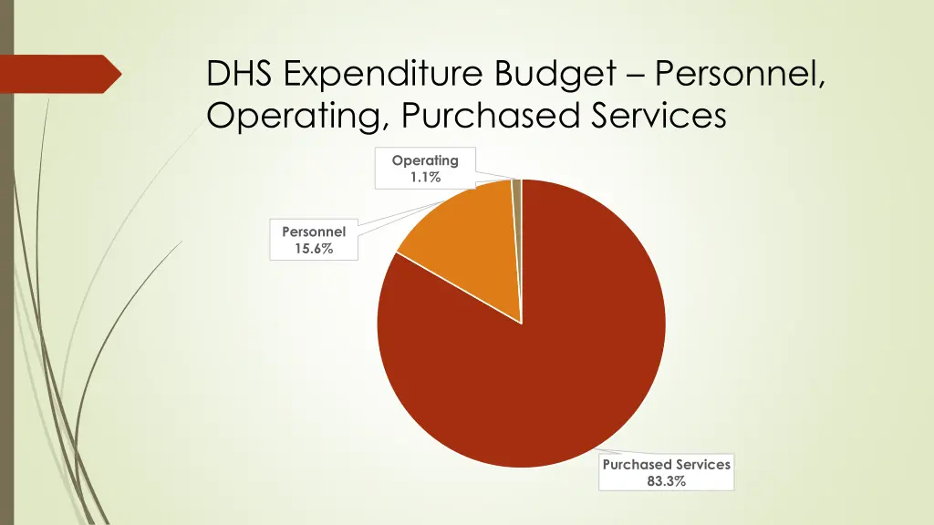 dhs expenditure budget personnel operating