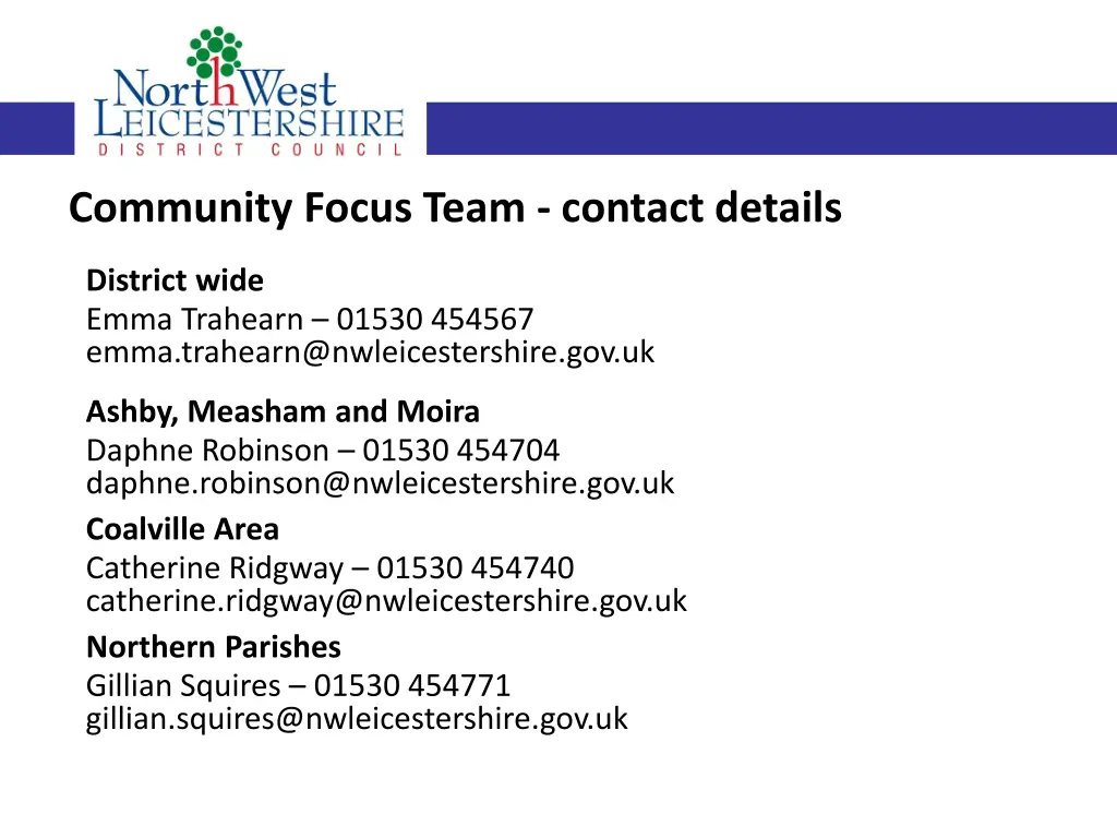 community focus team contact details