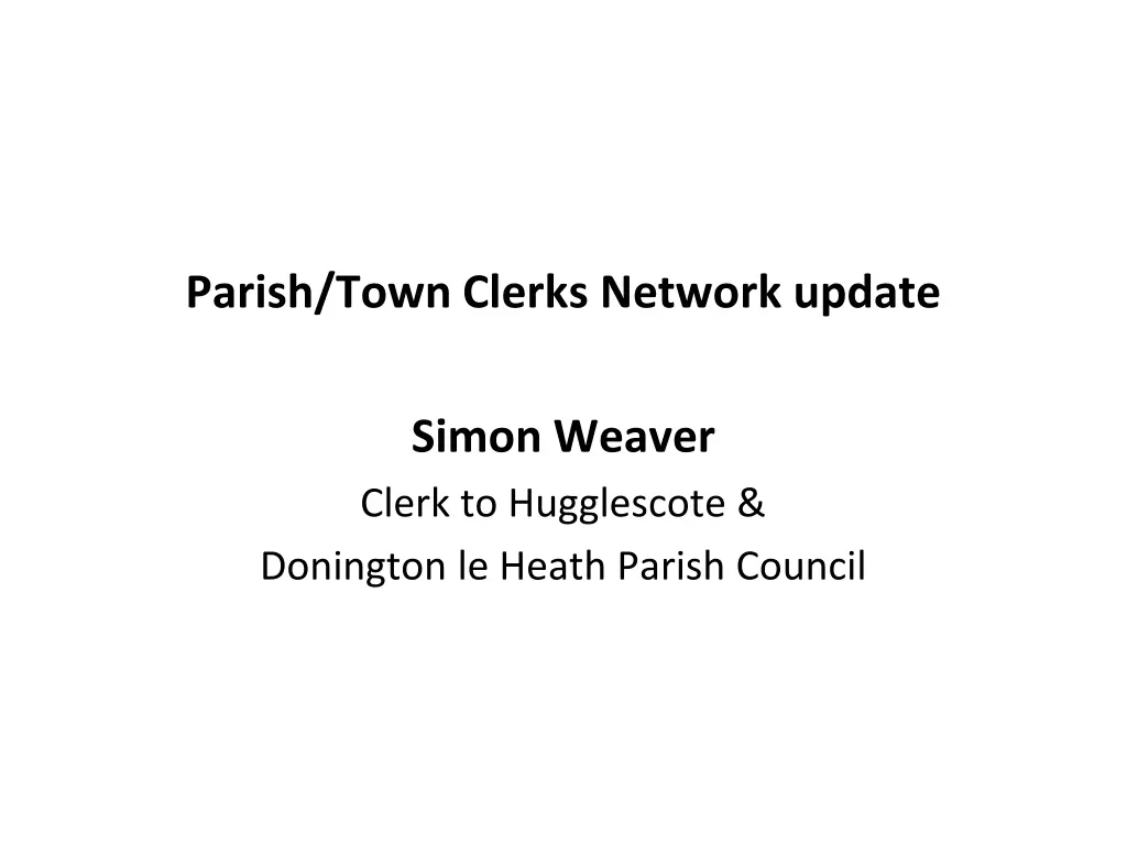 parish town clerks network update