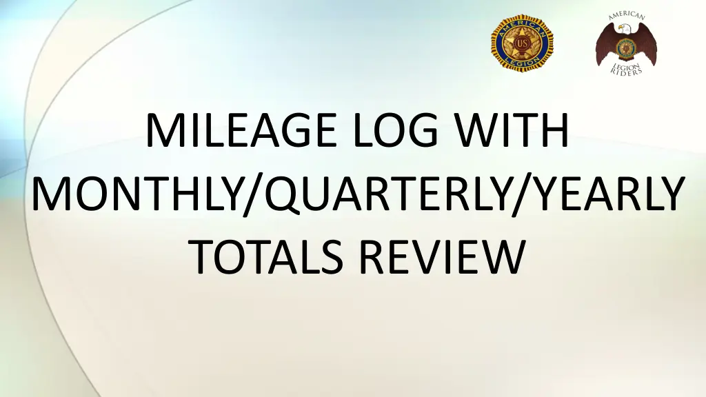 mileage log with monthly quarterly yearly totals