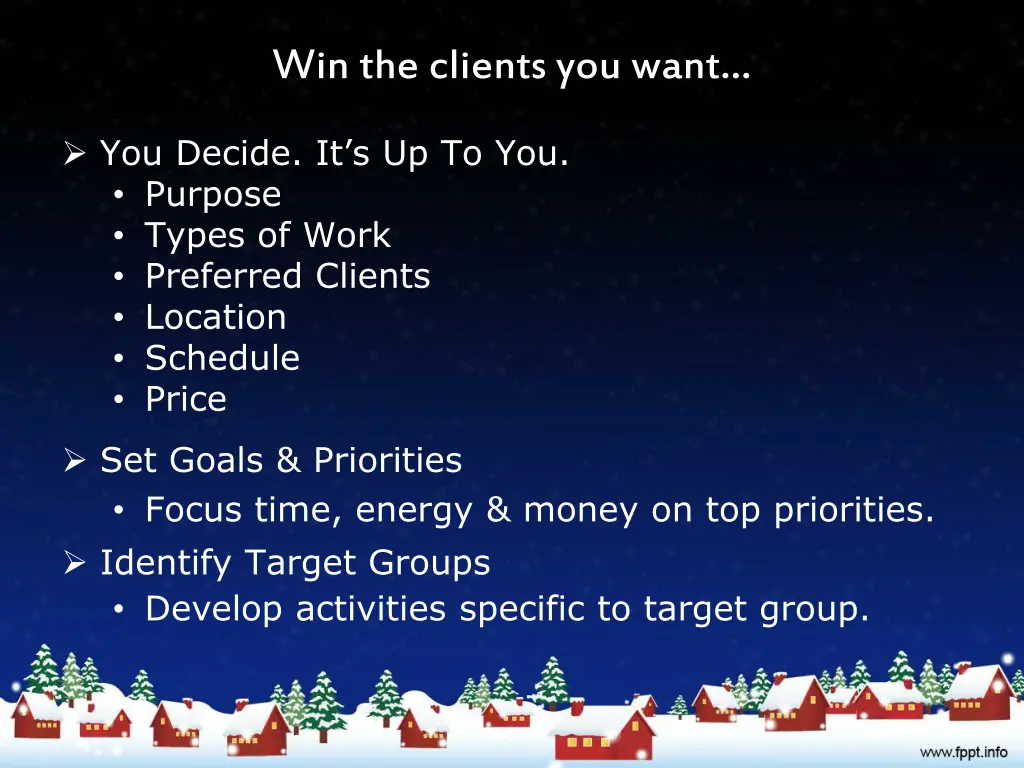 win the clients you want