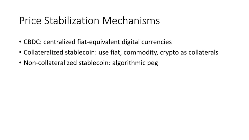 price stabilization mechanisms