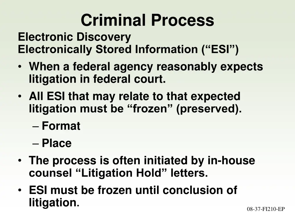 criminal process electronic discovery