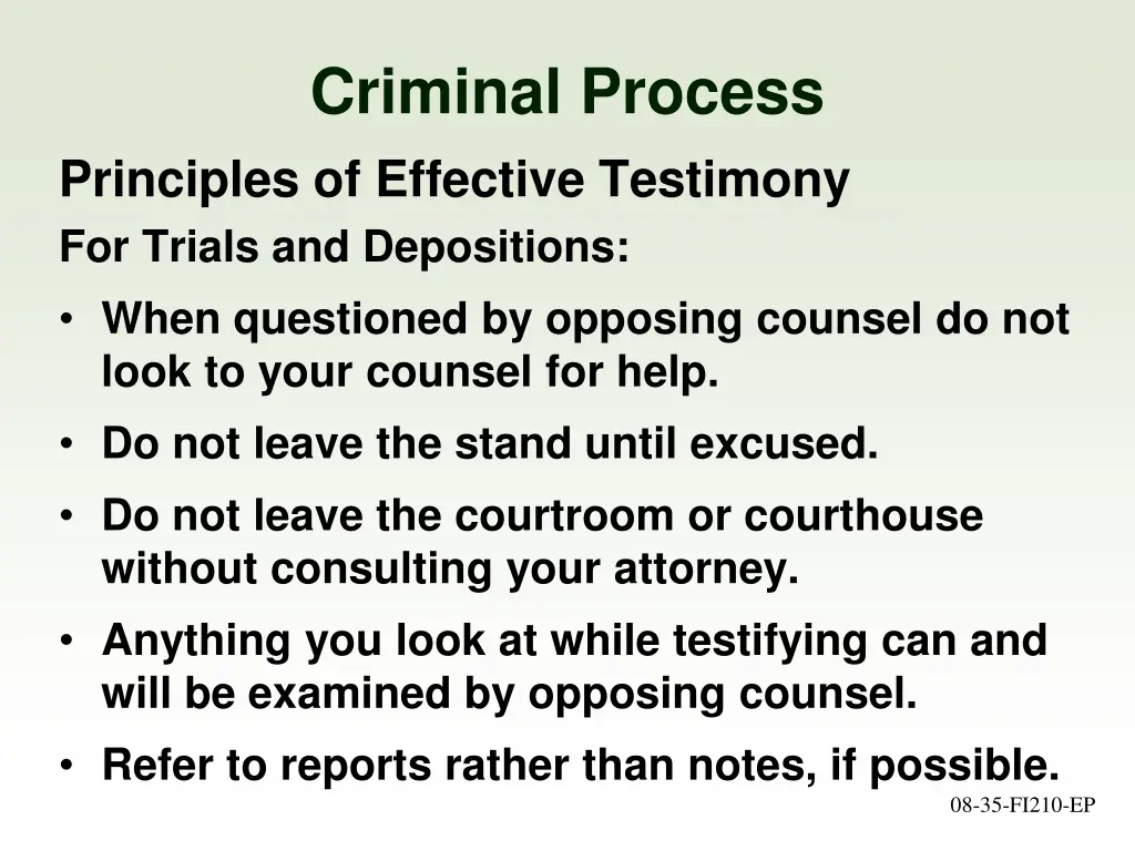 criminal process principles of effective