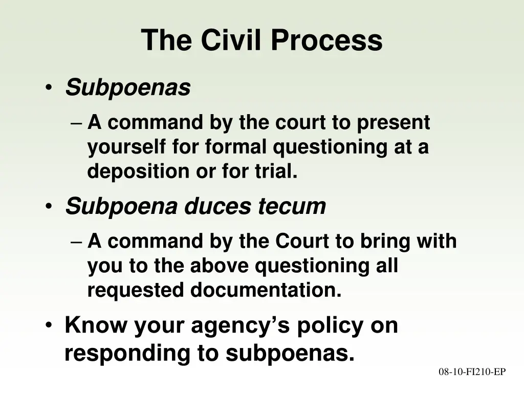 the civil process 1