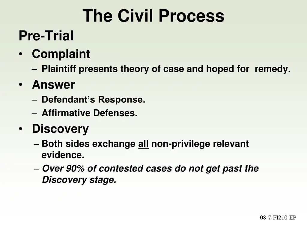 the civil process