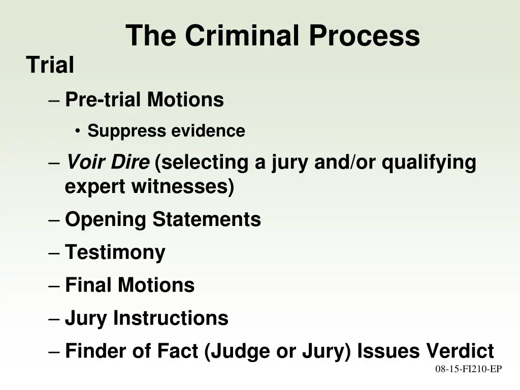 the criminal process