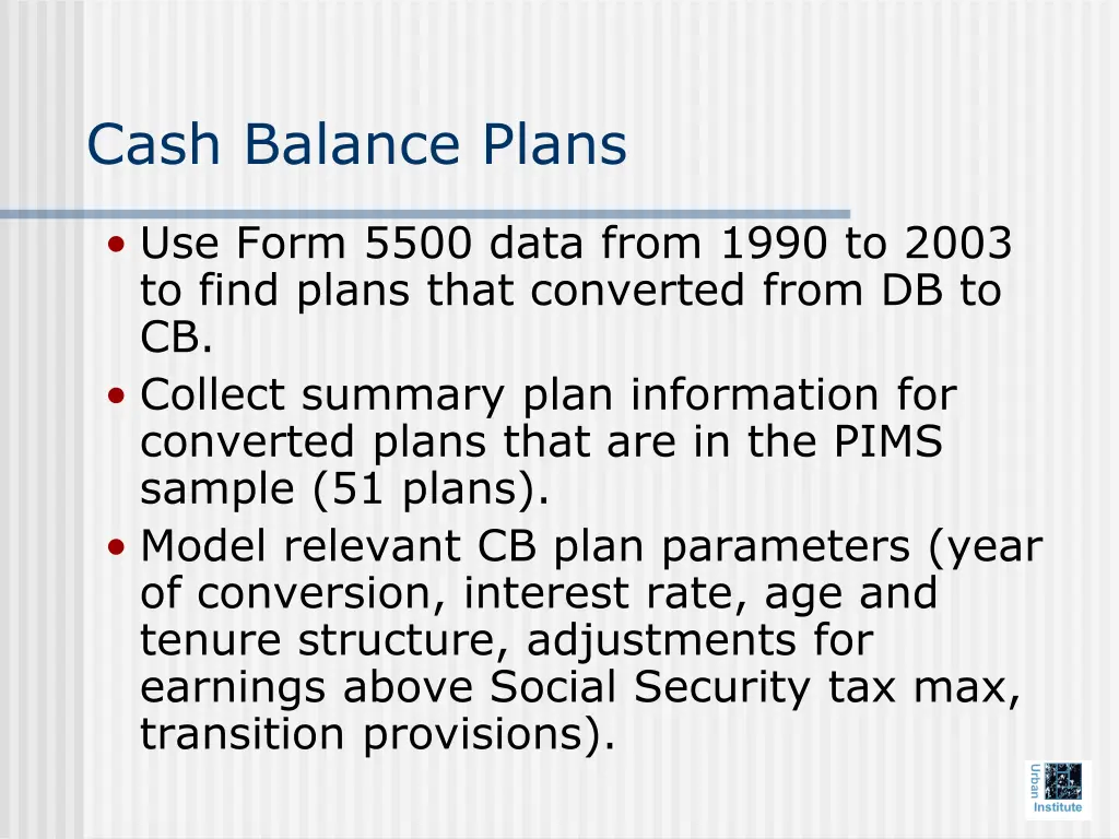 cash balance plans