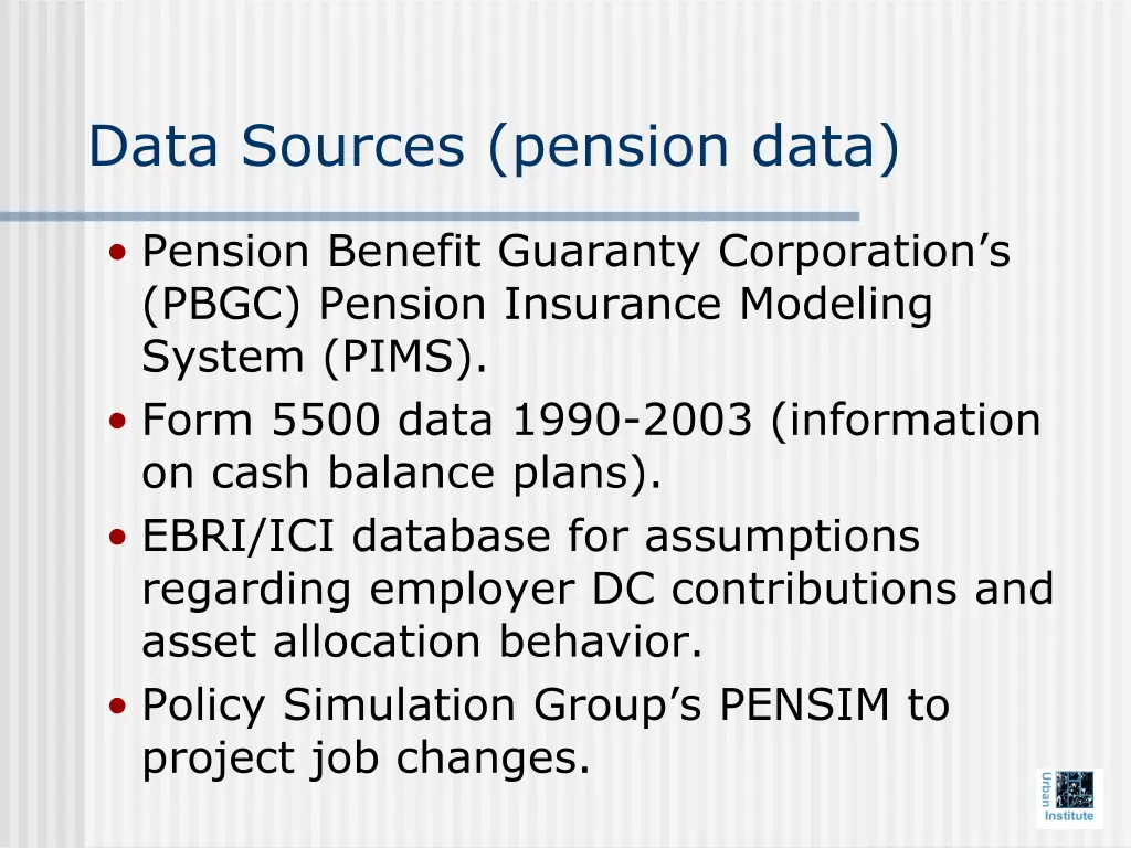 data sources pension data