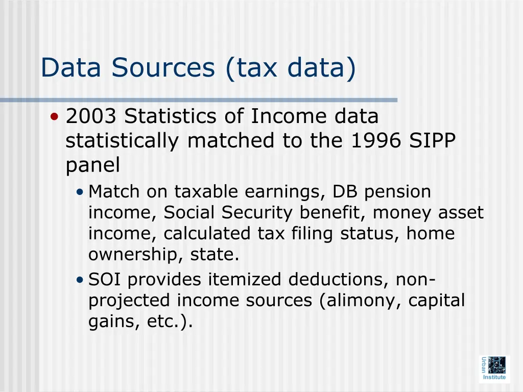 data sources tax data