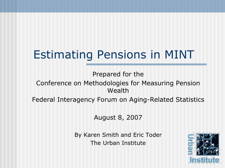 estimating pensions in mint