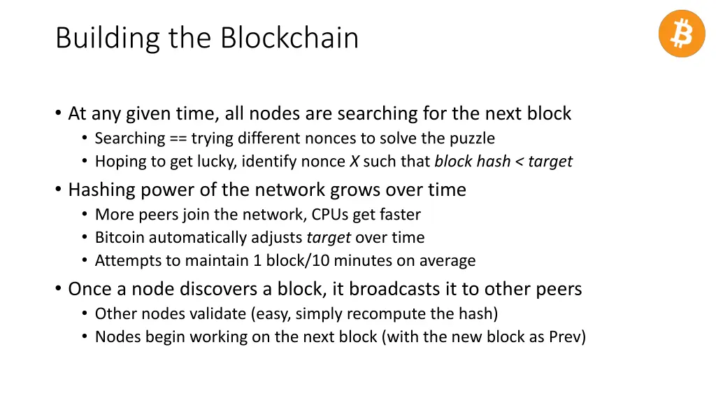 building the blockchain