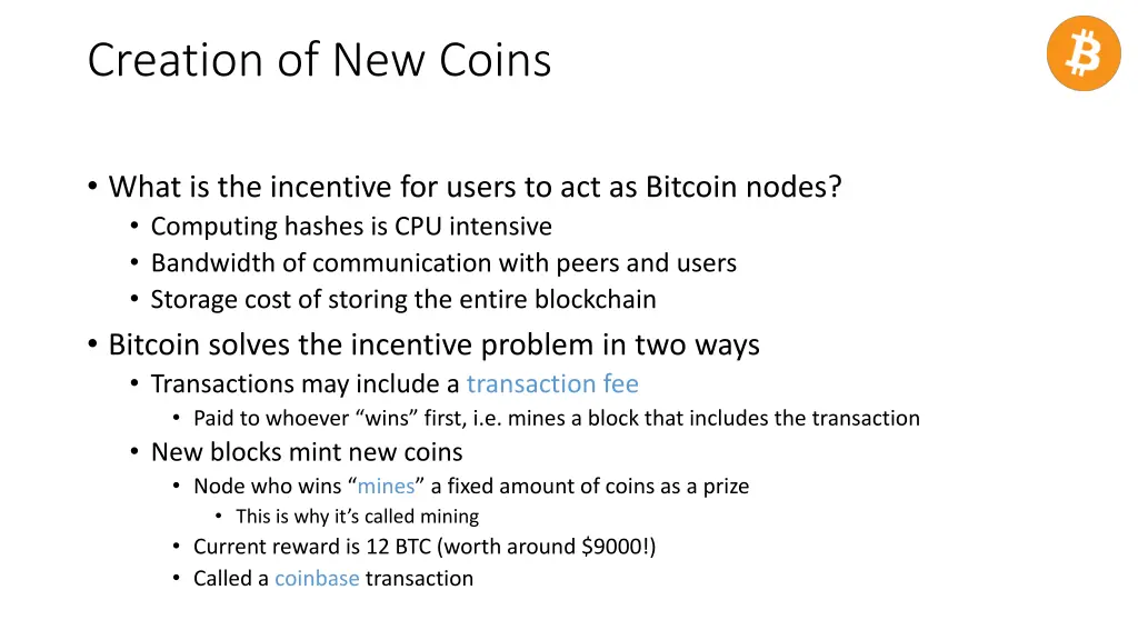 creation of new coins