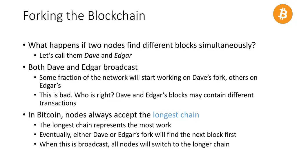 forking the blockchain