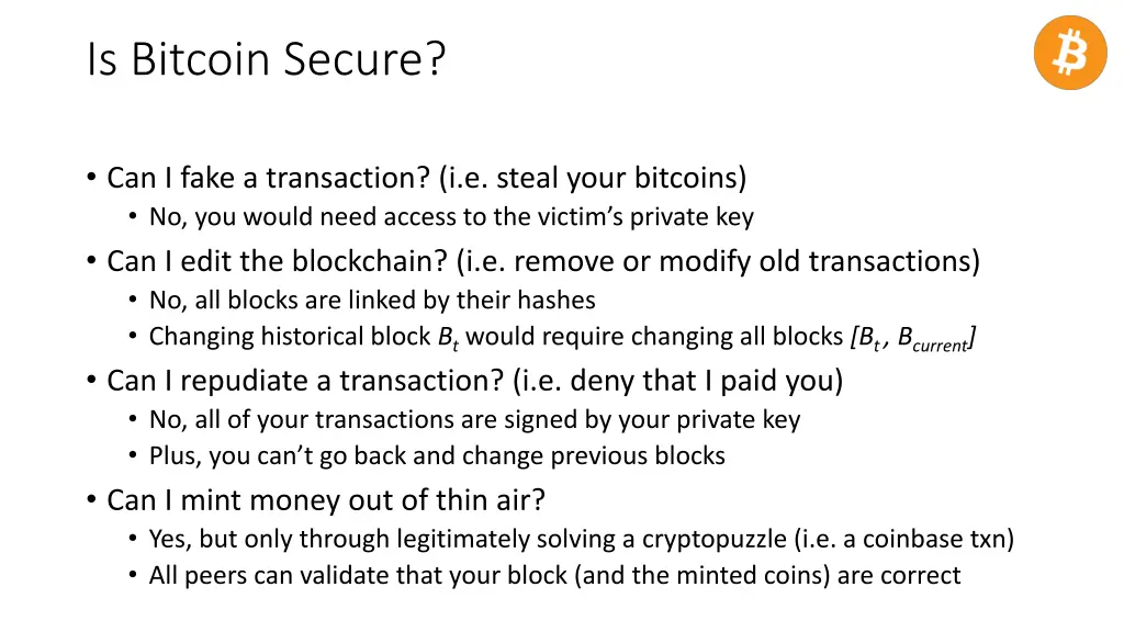 is bitcoin secure