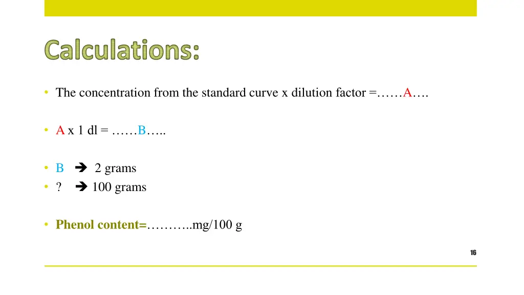 calculations