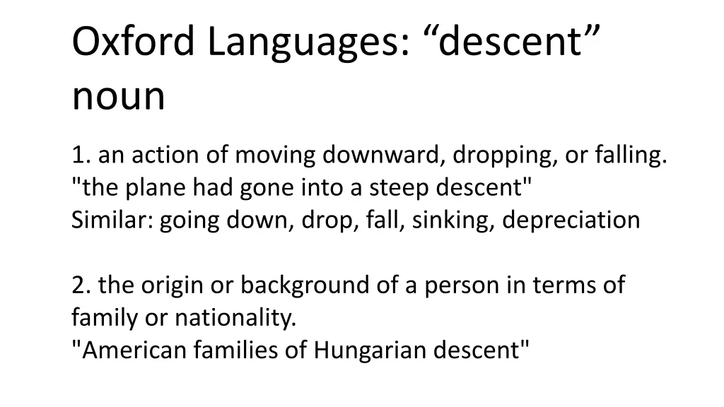 oxford languages descent noun