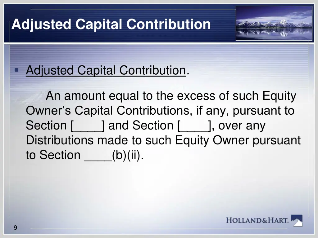 adjusted capital contribution