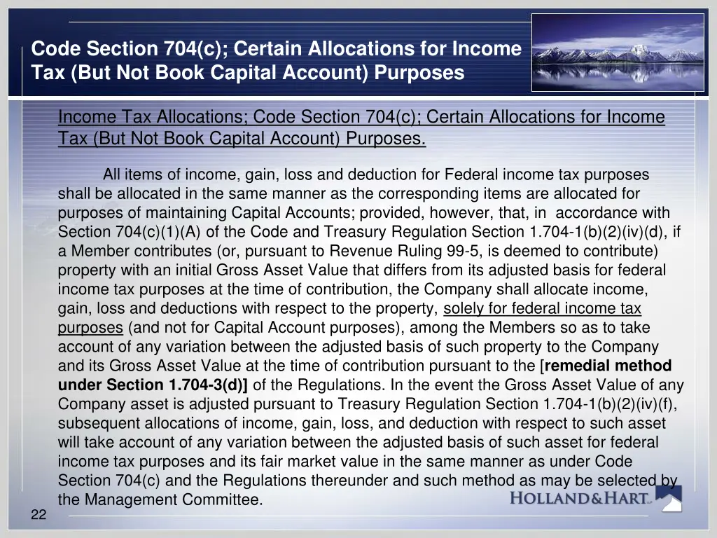 code section 704 c certain allocations for income