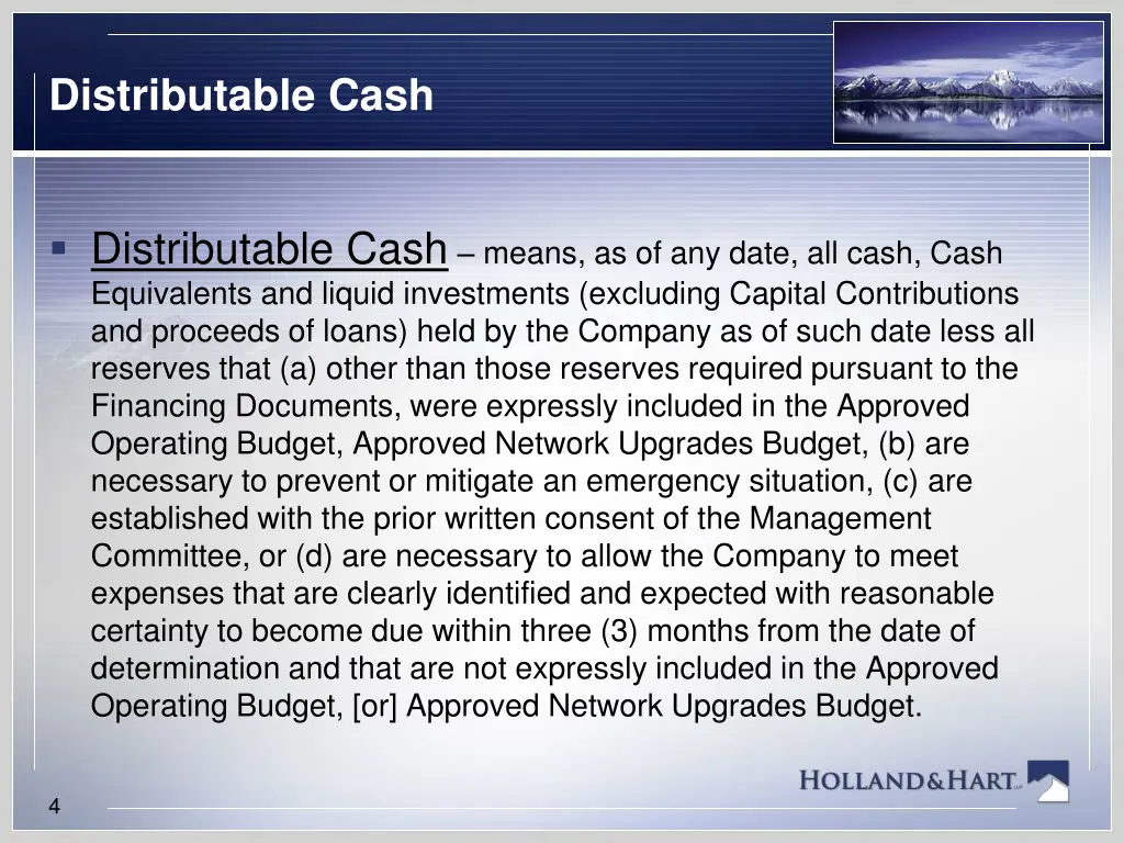 distributable cash