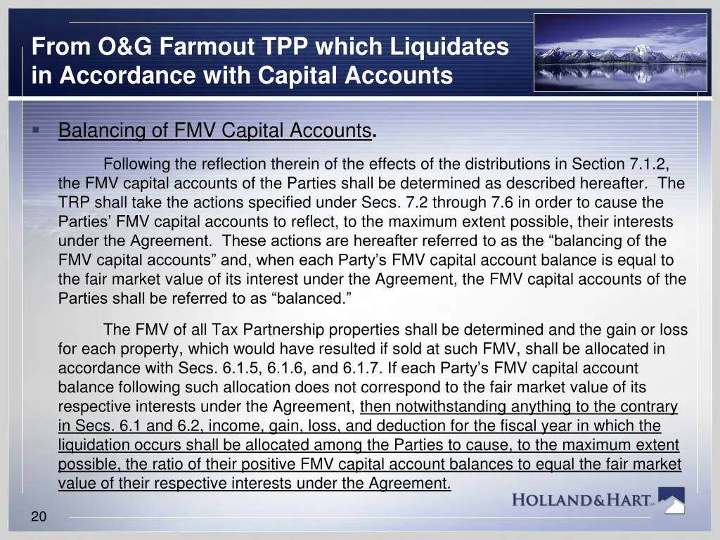 from o g farmout tpp which liquidates