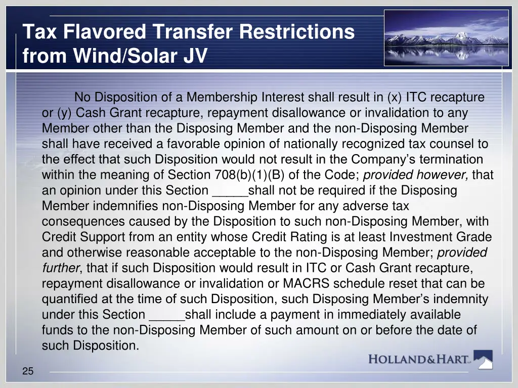 tax flavored transfer restrictions from wind