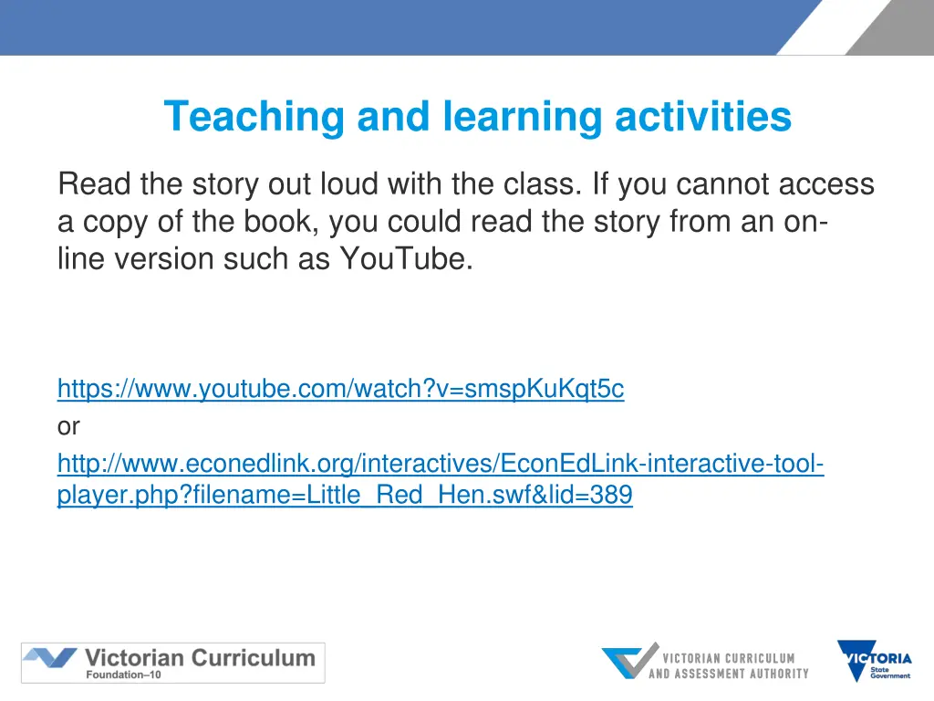 teaching and learning activities