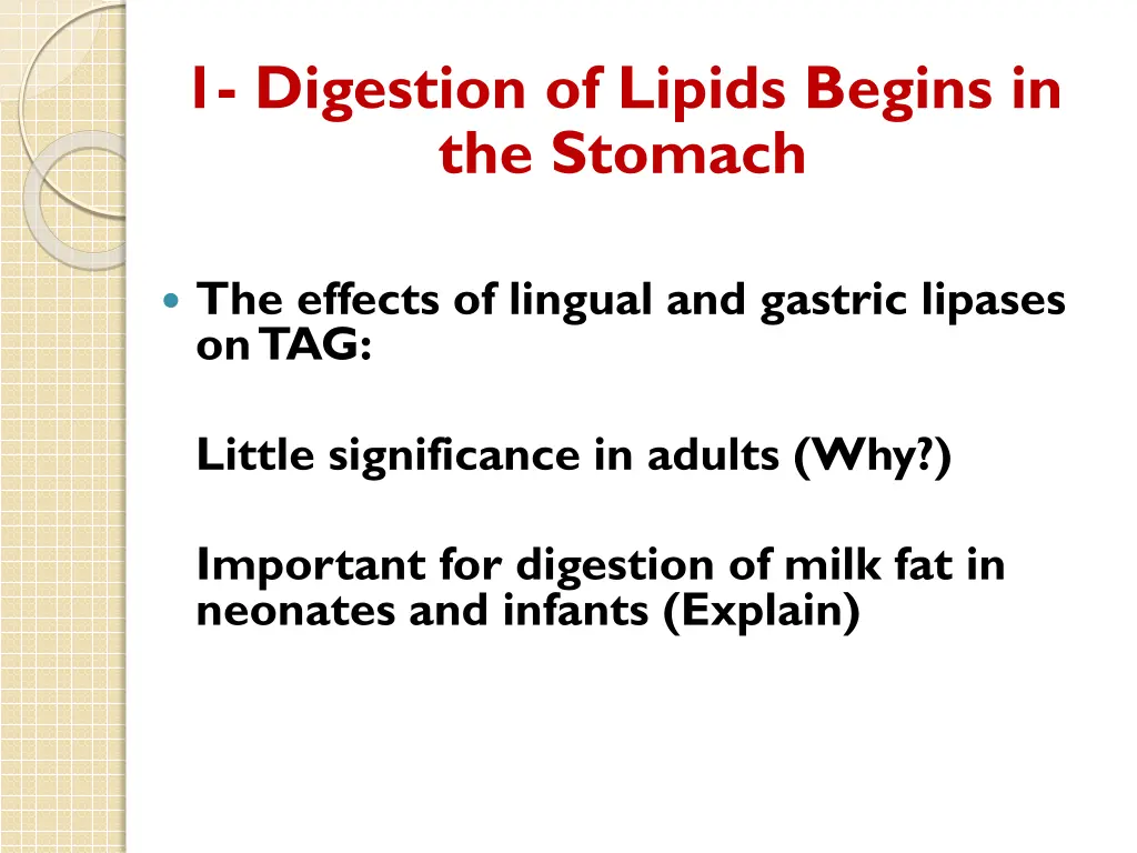 1 digestion of lipids begins in the stomach