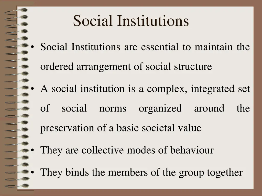 social institutions