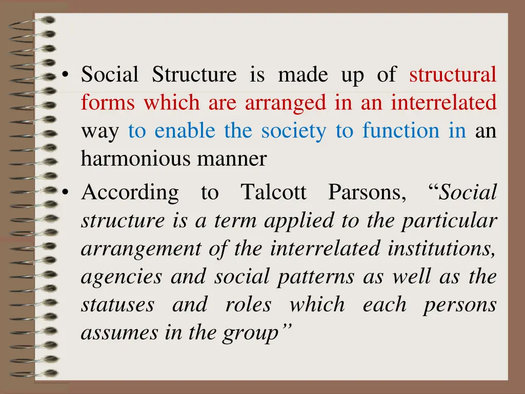 social structure is made up of structural forms