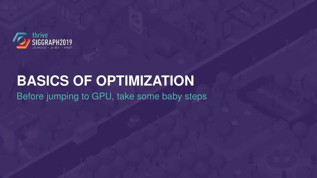 basics of optimization before jumping to gpu take