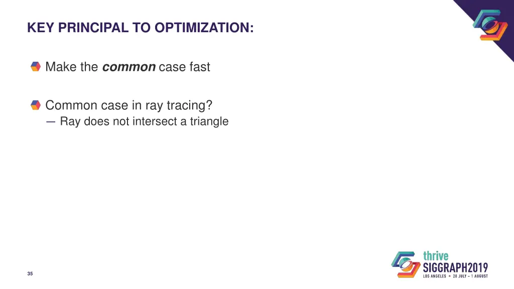 key principal to optimization 1