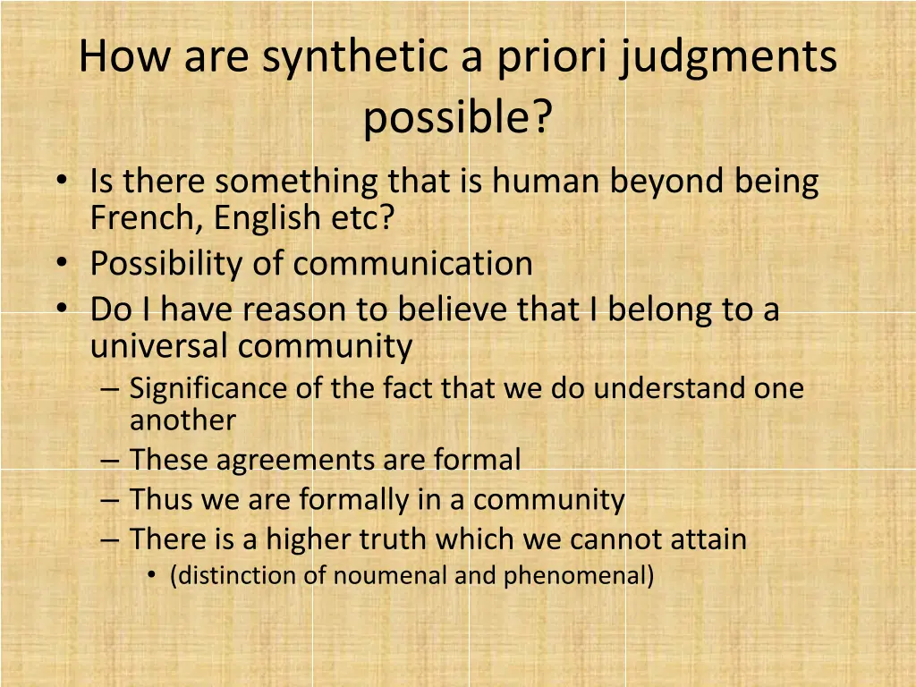 how are synthetic a priori judgments possible