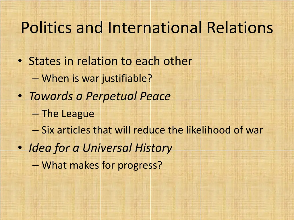 politics and international relations