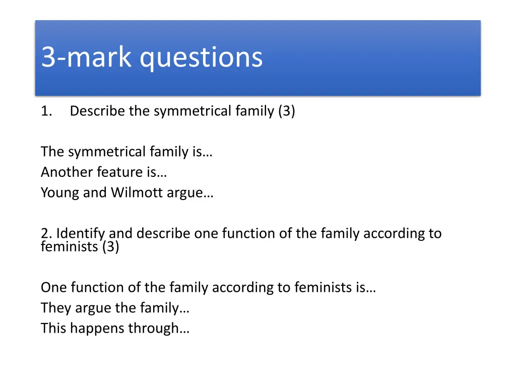 3 mark questions