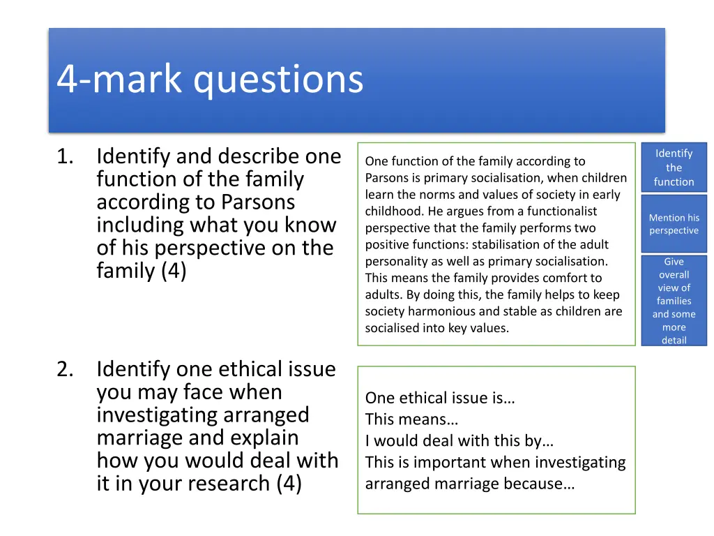 4 mark questions 1