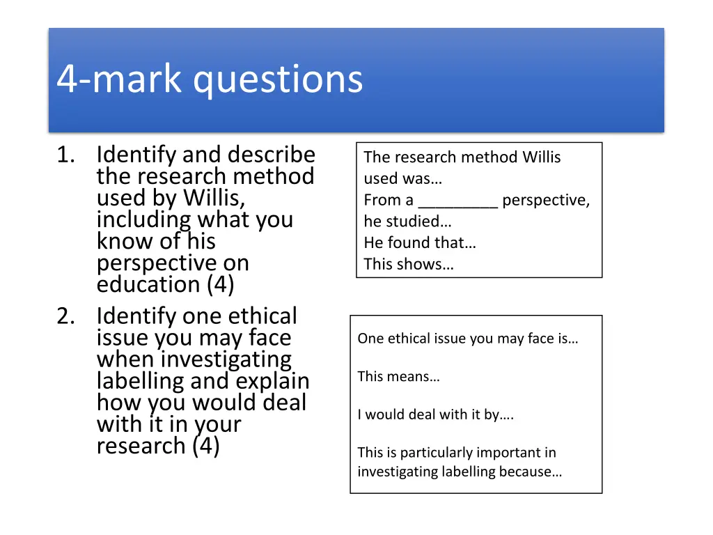 4 mark questions 3